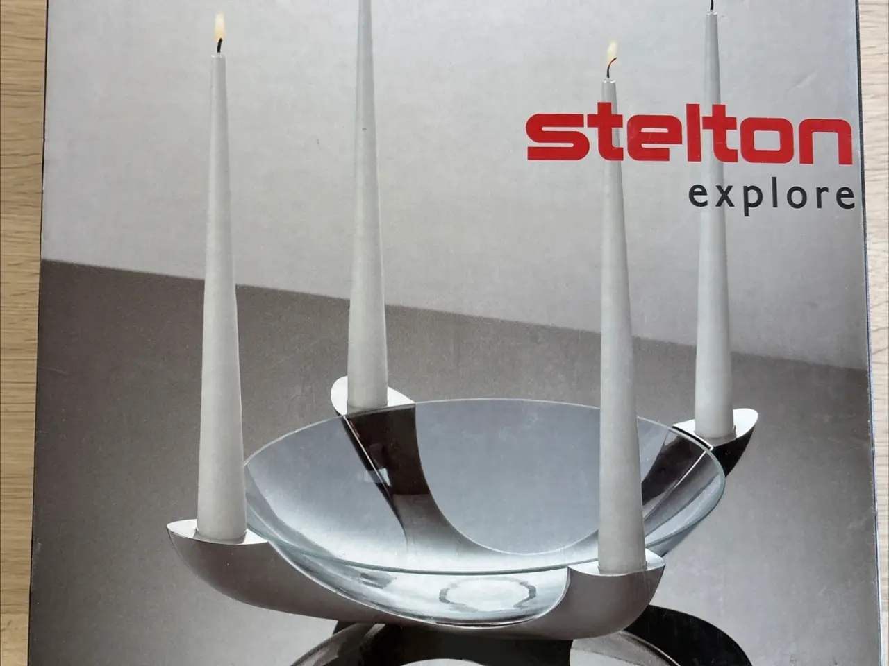Billede 3 - Elegant Stelton lysestage med glasskål