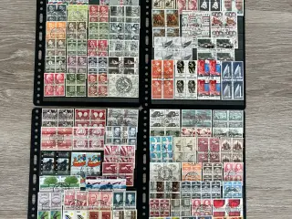 150 stk Danske 4-blok frimærker, stempl. Forsk.