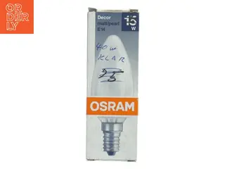 Osram Decor pærepære E14 15W fra Osram (str. 40. watt. klar)
