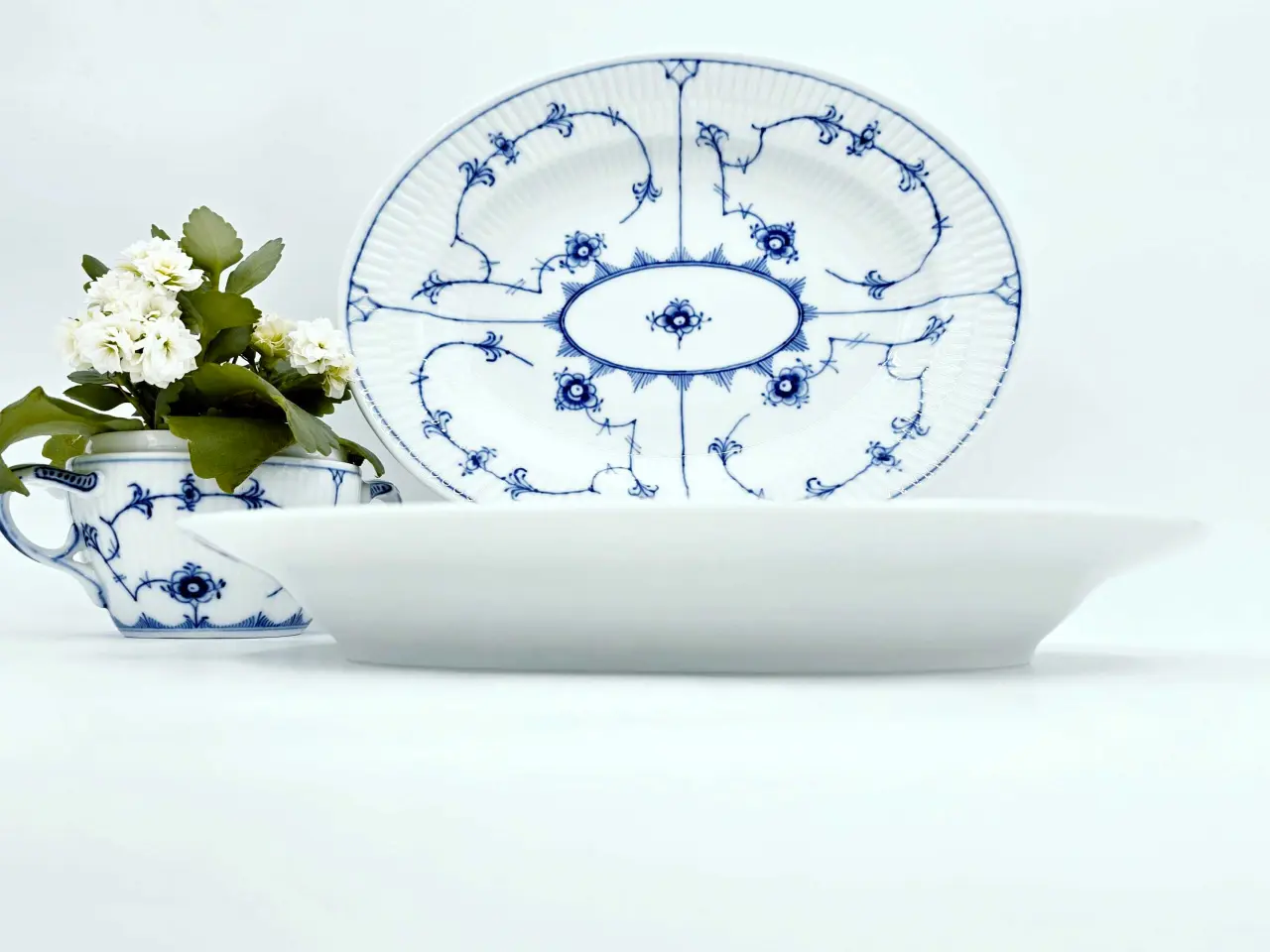 Billede 4 - Musselmalet Oval Fad 1 sortering Porcelæn