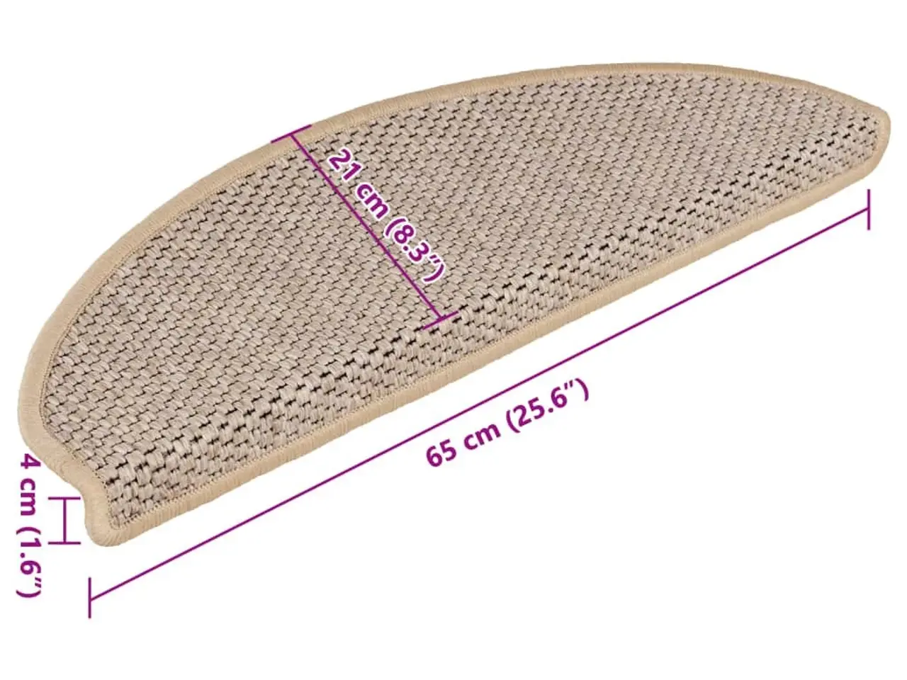 Billede 8 - Selvklæbende trappemåtter i sisal-look - 15 stk., lys beige, 65×21×4 cm