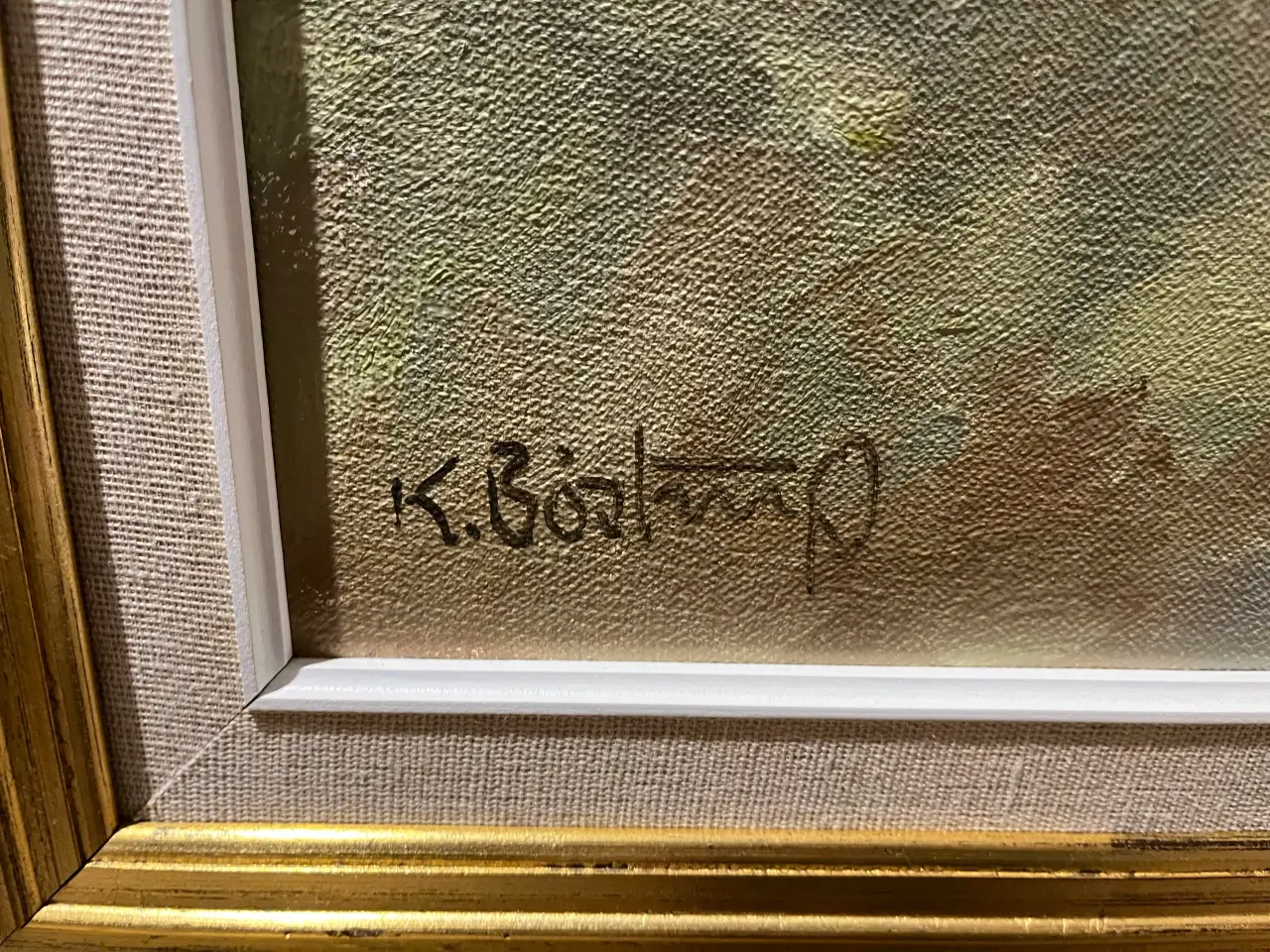 Billede 2 - Oliemaleri landskabsmaleri af K.Bøstrup.
