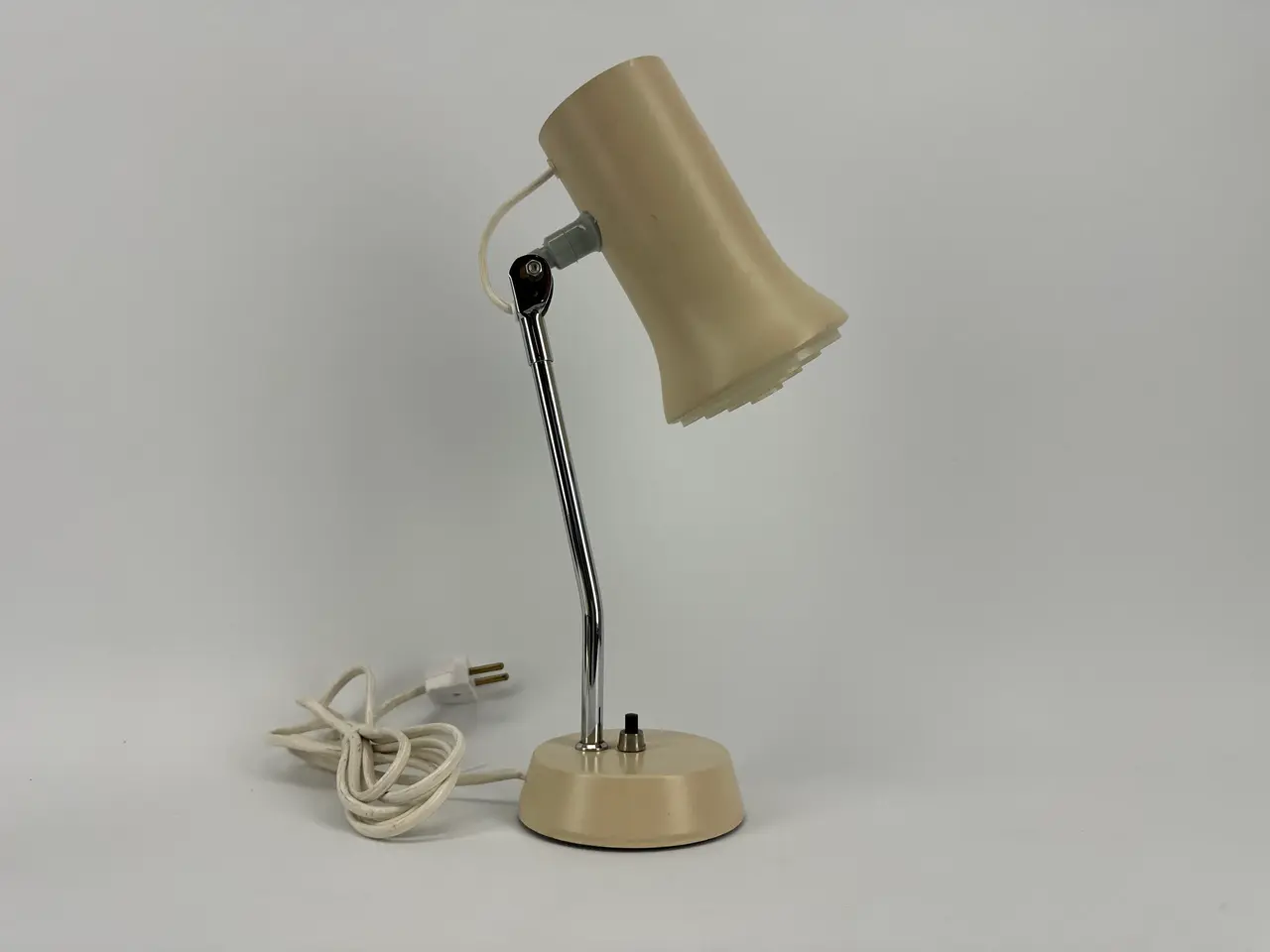 Billede 1 - Retro bordlampe, cremefarvet