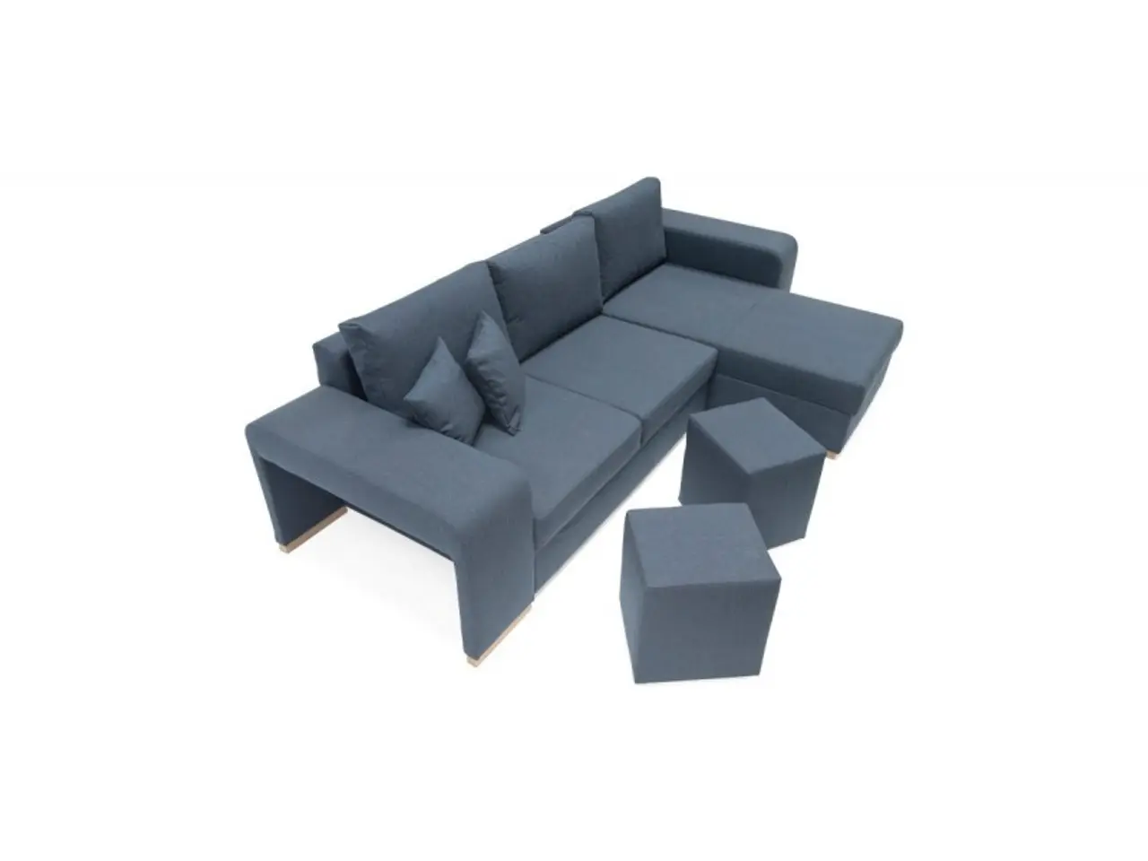 Billede 7 - Mark vendbar sovesofa m. puffer - Blå Inari 80