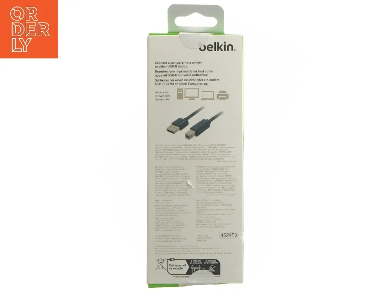 Billede 3 - USB 2.0 printerkabel fra Belkin (str. 21x8 cm)