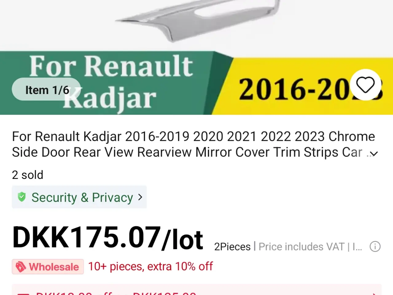 Billede 1 - Renault kadjar krom ting