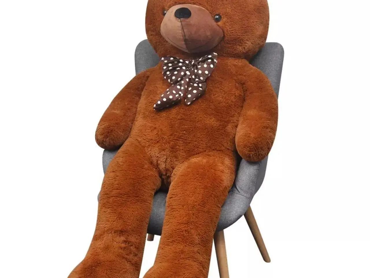 Billede 2 - Blød plysbamse XXL 135 cm - brun teddybjørn