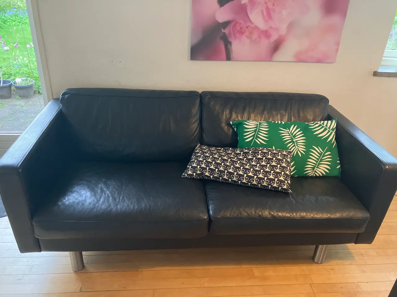 Billede 2 - Sort lædersofa i ægte læder