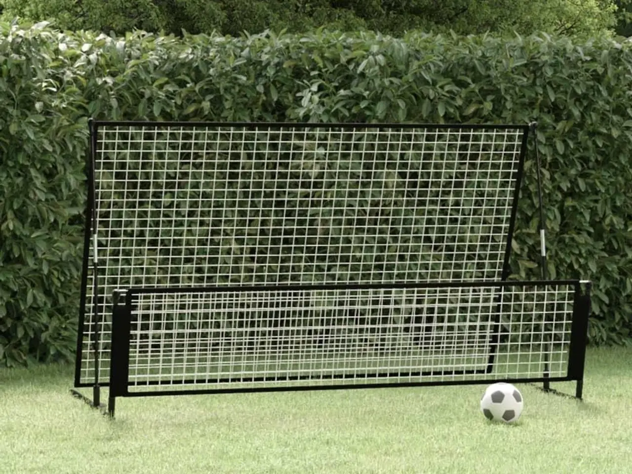 Billede 1 - 2-i-1 fodbold-rebounder 202×104×120 cm - stål, sort