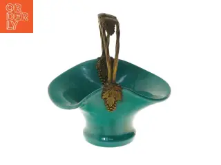 Antik kurv med metalhank (str. 12 cm)
