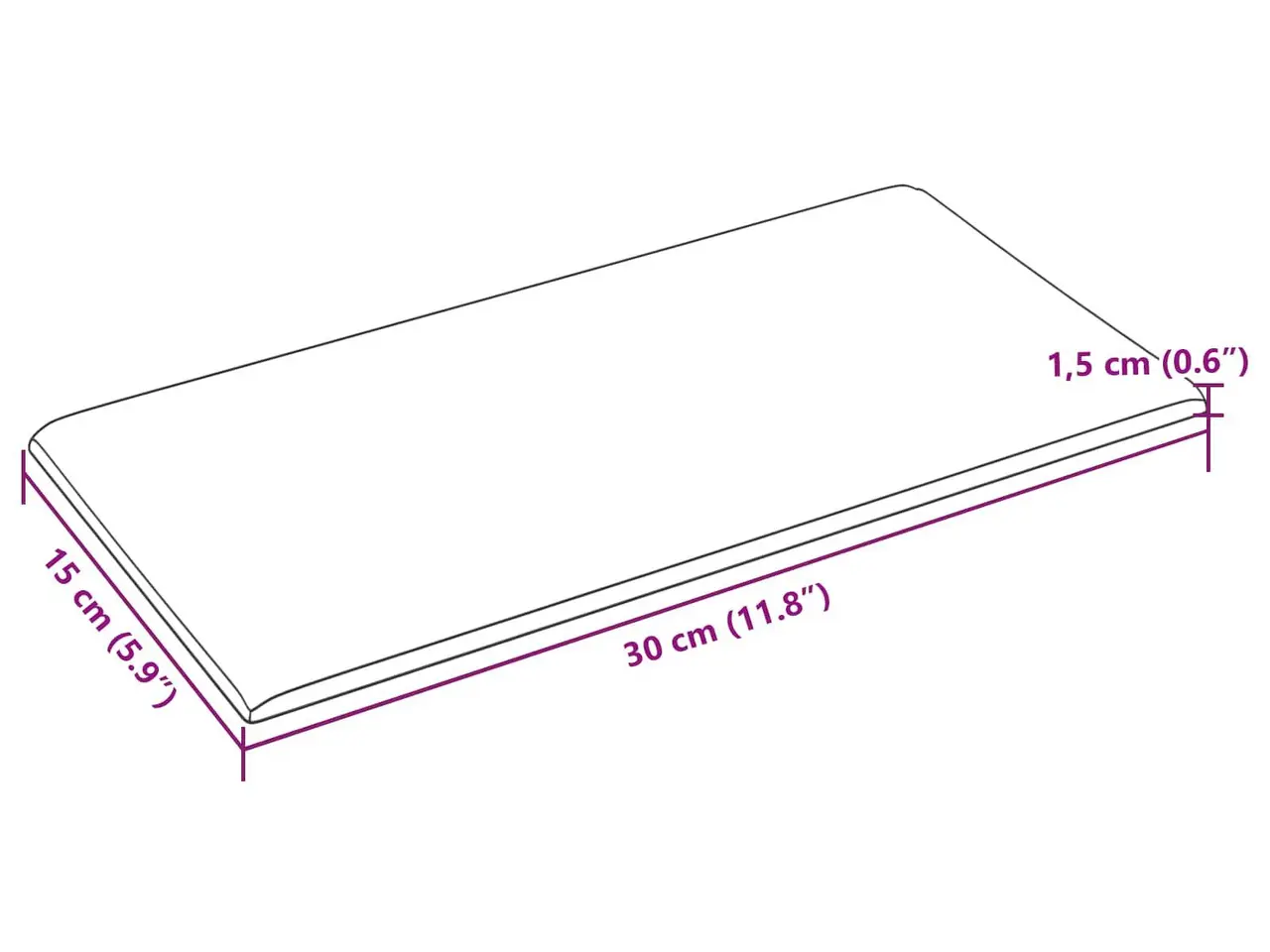 Billede 5 - Væghovedgærde - 12 paneler 30 × 15 cm - blå stof
