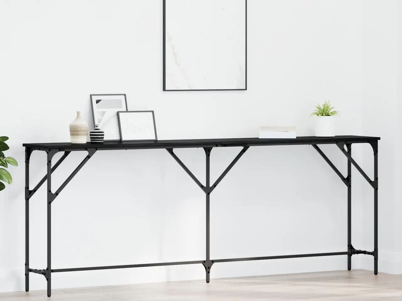 Billede 1 - Konsolbord i sort eg 200 x 29 x 75 cm