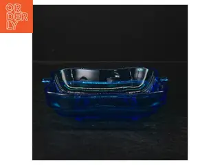 Blå massiv glasskål (str. 17,5 cm)