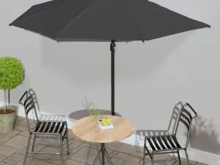 Balkonparasol med aluminumsstang antracitgrå 300 x 155 cm halv