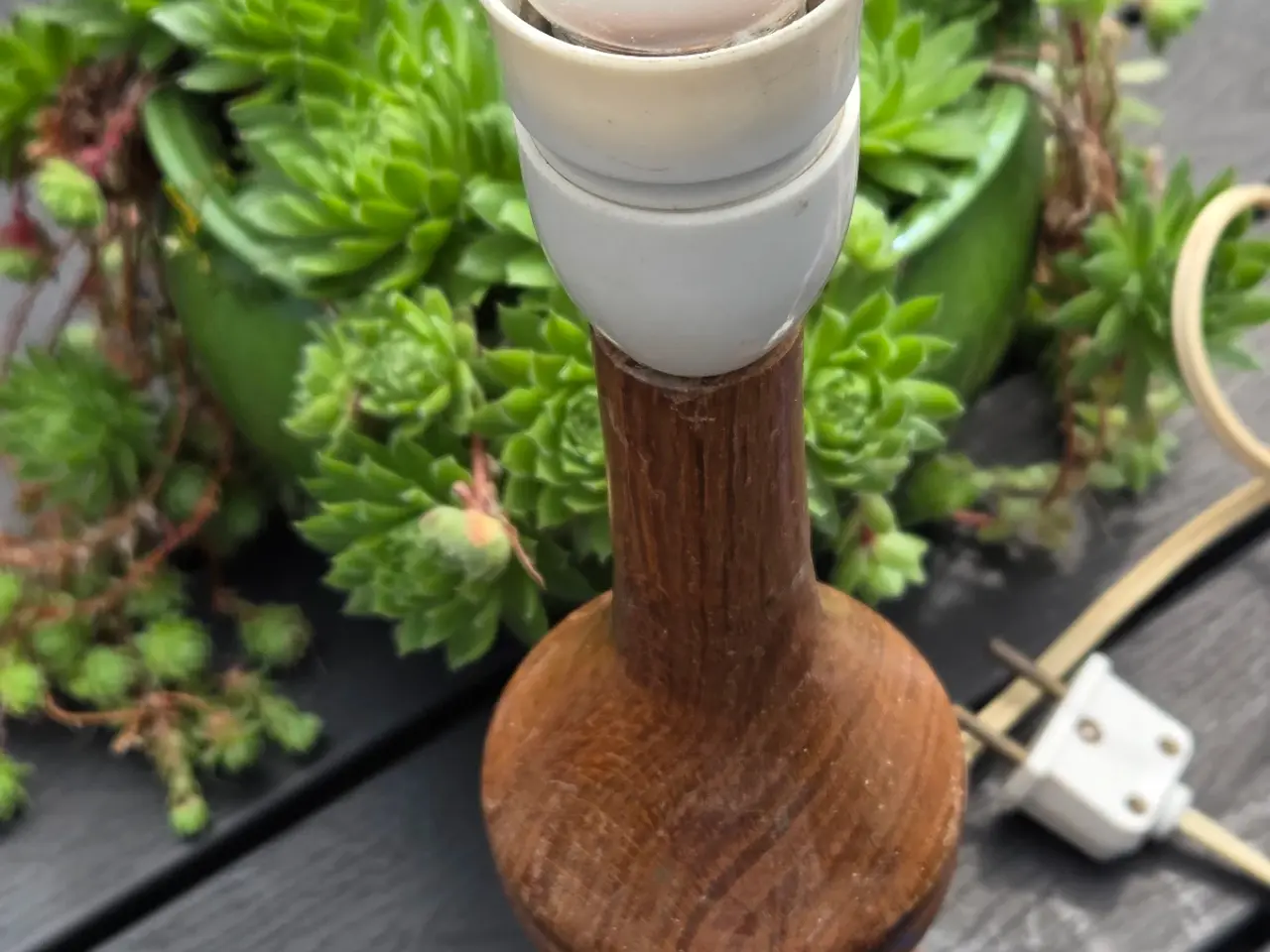 Billede 3 - Teak bordlampe vintage 1940