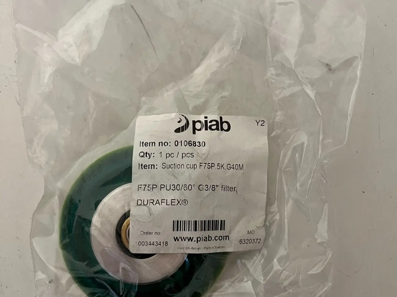 Billede 3 - Piab Suction Cup F75P.5K.G40M G3/8" Filter