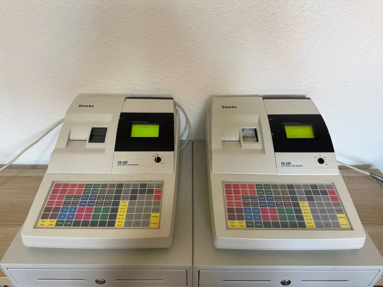 Billede 1 - 2x SAM4S ER-680 Kasseapparat m. Bonprinter & Kasse