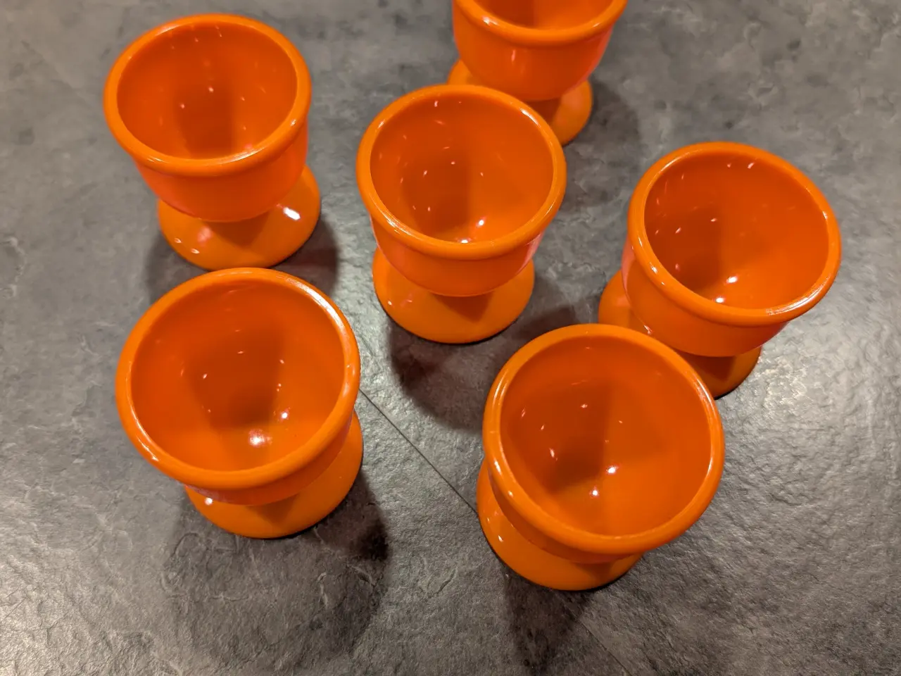 Billede 3 - Orange æggebægre 6 stk