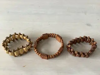 3stk armbånd i træ-look