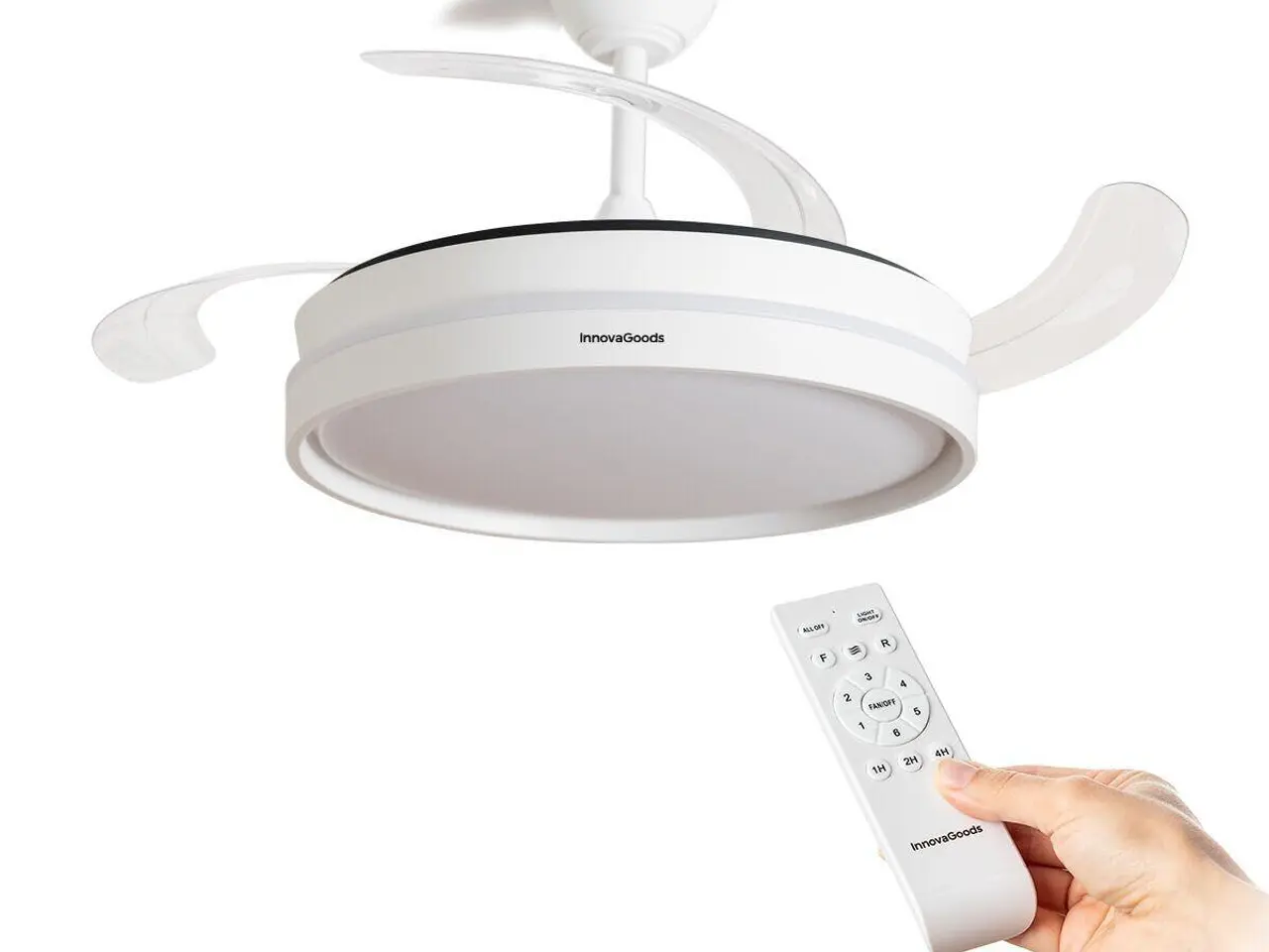 Billede 14 - Loftventilator med lys - hvid/transparent (OUTLET B)