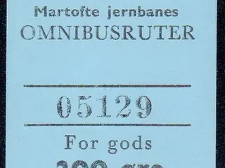 Nordvestfynske Jernbane - Omnibusrute - For Gods - 200 Øre - Ustemplet
