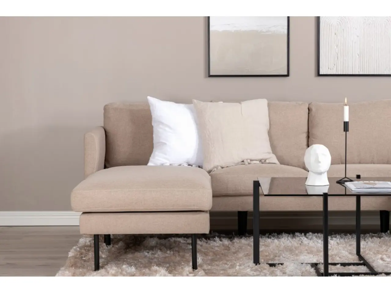 Billede 7 - Zoom U-Sofa Brun - Beige og Sort