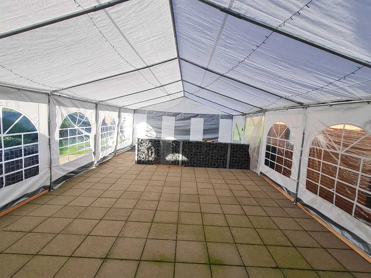 Billede 8 - Partytelt, 5x10 m, PE 450-teltdug, Grå-hvid Flex