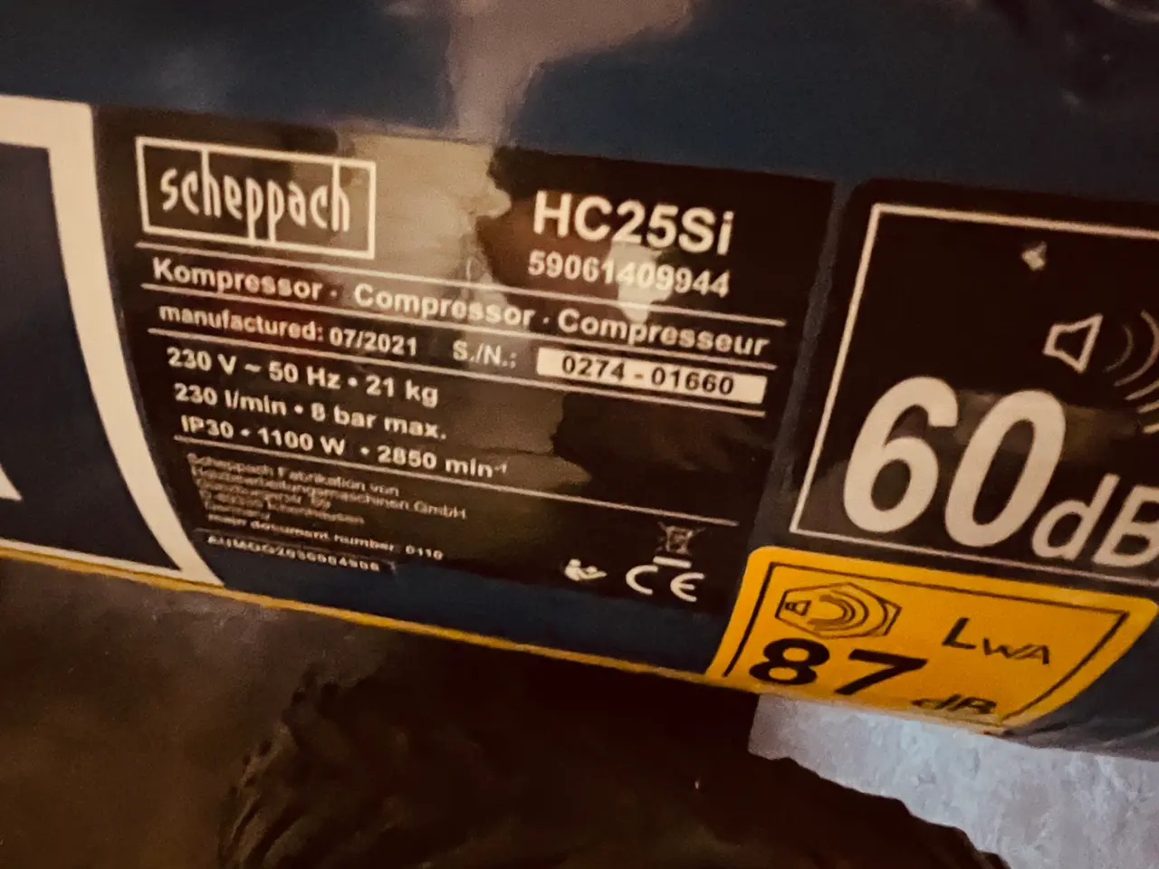 Billede 2 - Luftkompressor SCHEPPACH HC25Si