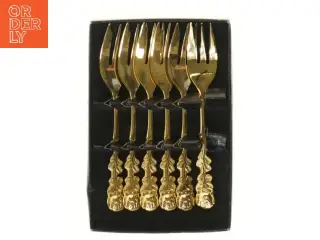 Guld dessertgafler (str. 6 stk 14 cm)