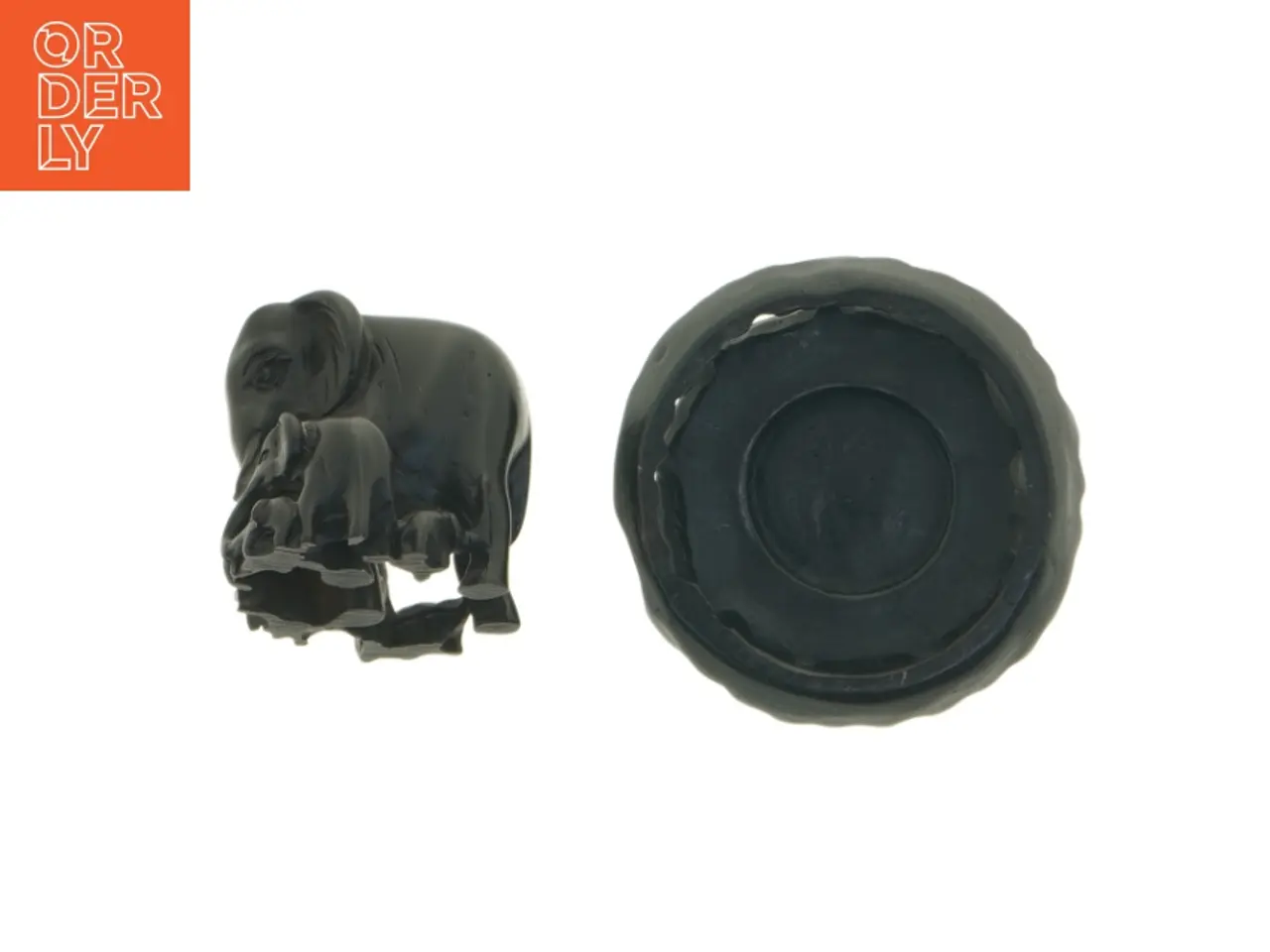 Billede 4 - Elefant skulptur i sort  (str. 8,5 x 9,5 cm)