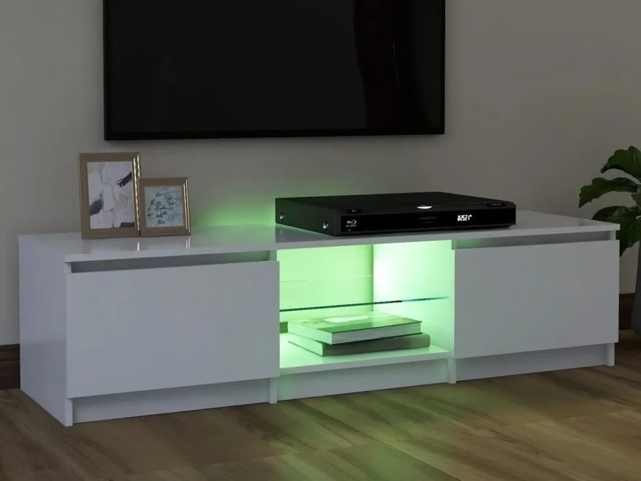 Billede 4 - Tv-skab med LED-lys 140x40x36 cm hvid