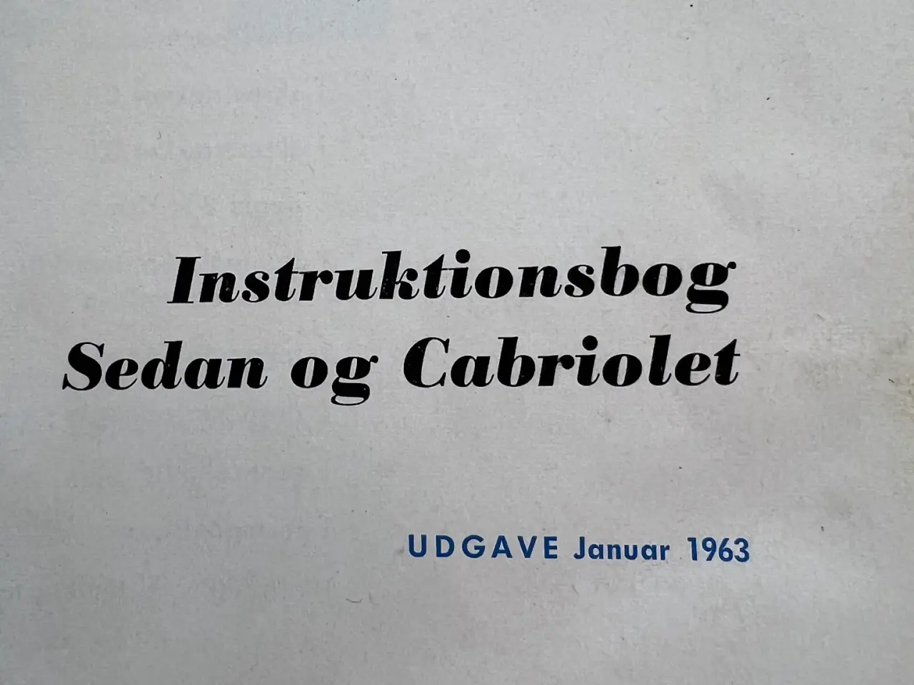 Billede 2 - VW Bobbel 1300 Instruktionsbog 1963