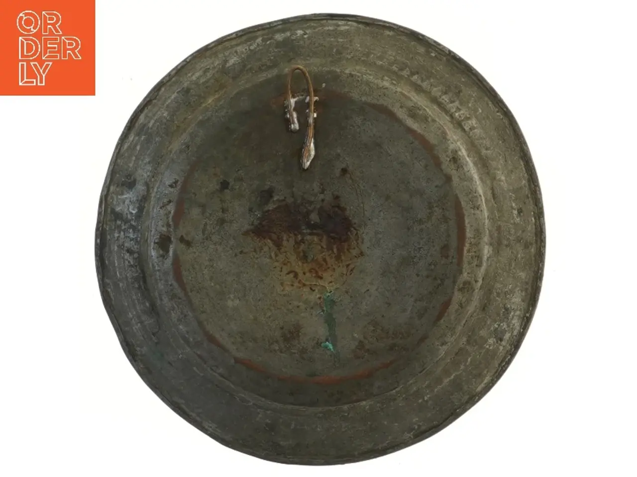 Billede 2 - Dekorativ antik metalbakke (str. 23,5 cm)