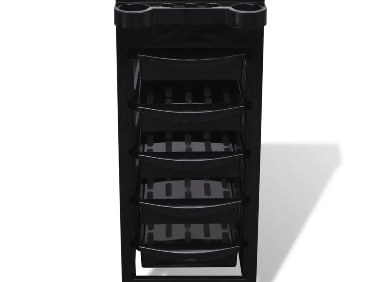 Billede 3 - Plastiktrolley med hjul - salonvogn med 5 skuffer, sort