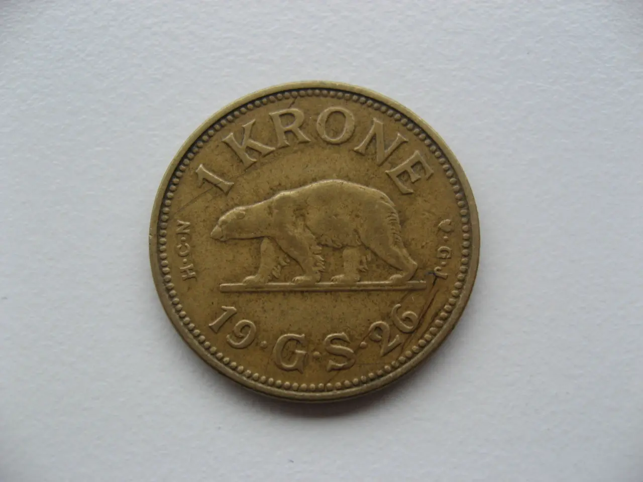 Billede 2 - Grønland variant flot 1 kr 1926 4.2-H1