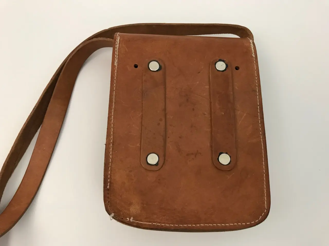 Billede 5 - Vintage skuldertaske i kernelæder 
