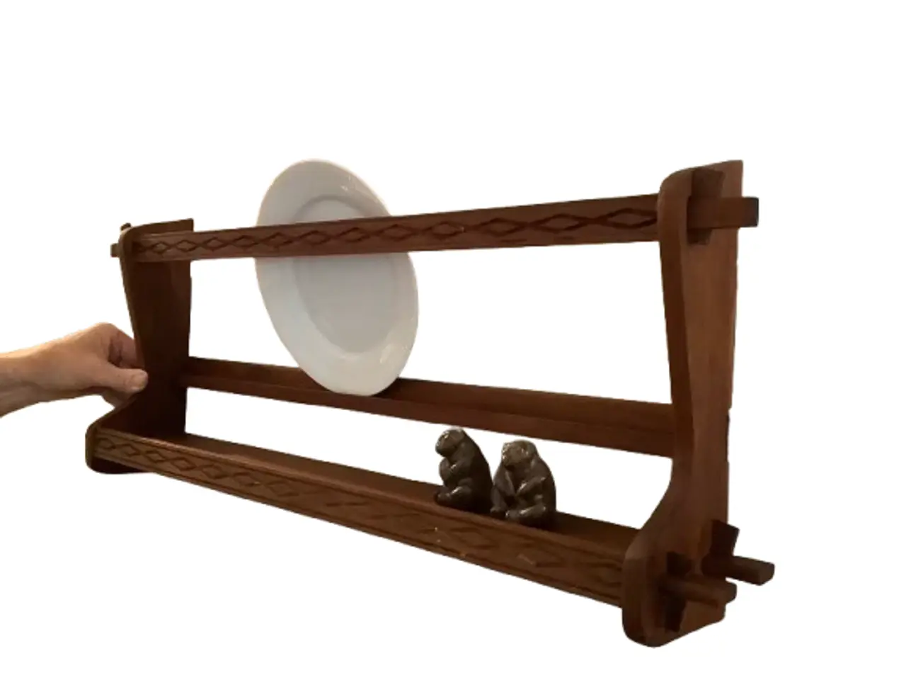 Billede 1 - Retro teaktræ tallerkenrække