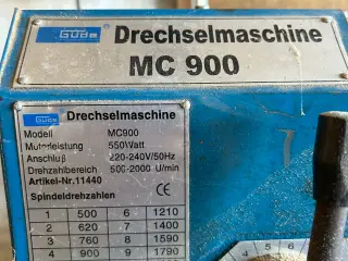 Trædrejemaskine inkl. tilbehør
