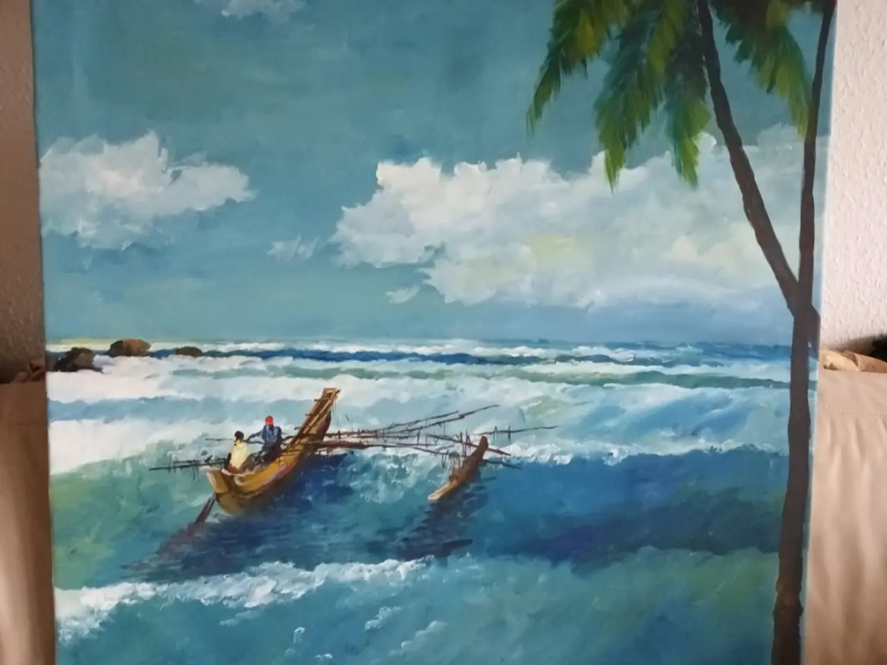 Billede 1 - STORT SMUKT MALERI 83X114 CM