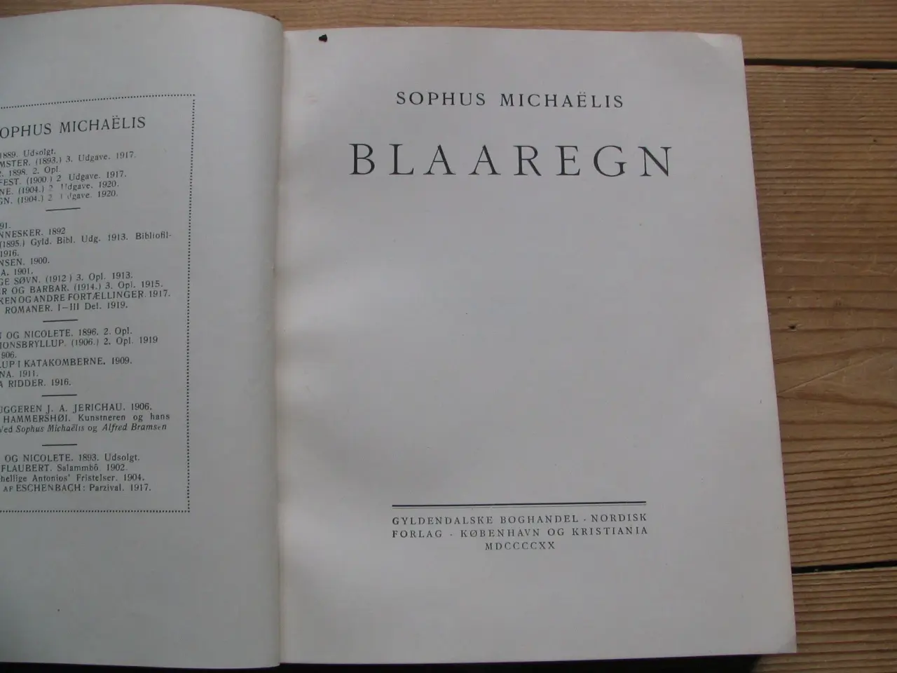 Billede 3 - Sophus Michaëlis. Blaaregn - digte. fra 1920