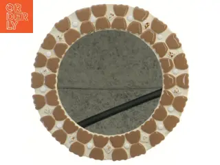 Rund dekorativt spejl med  keramik mosaikramme (str. Ø 22 cm)