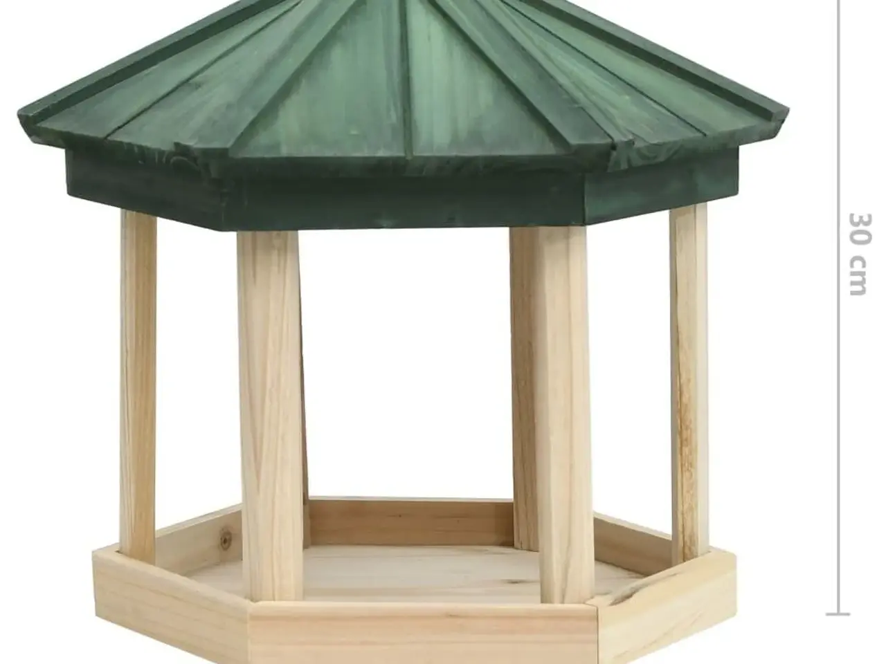 Billede 6 - Fuglefoderhus 33x30 cm ottekantet massivt fyrretræ
