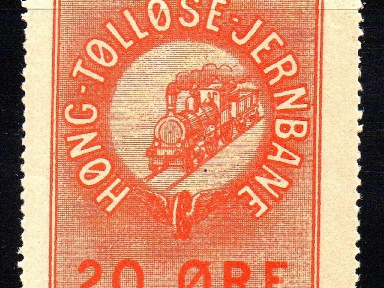 Billede 1 - Høng - Tølløse Jernbane - Godsfrimærke - 20 Øre - Ustemplet