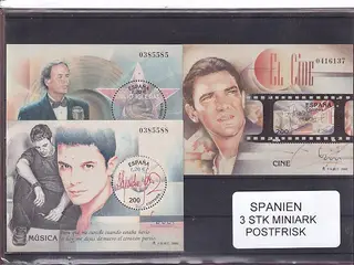 Spanien. - 3 Miniark - Postfrisk