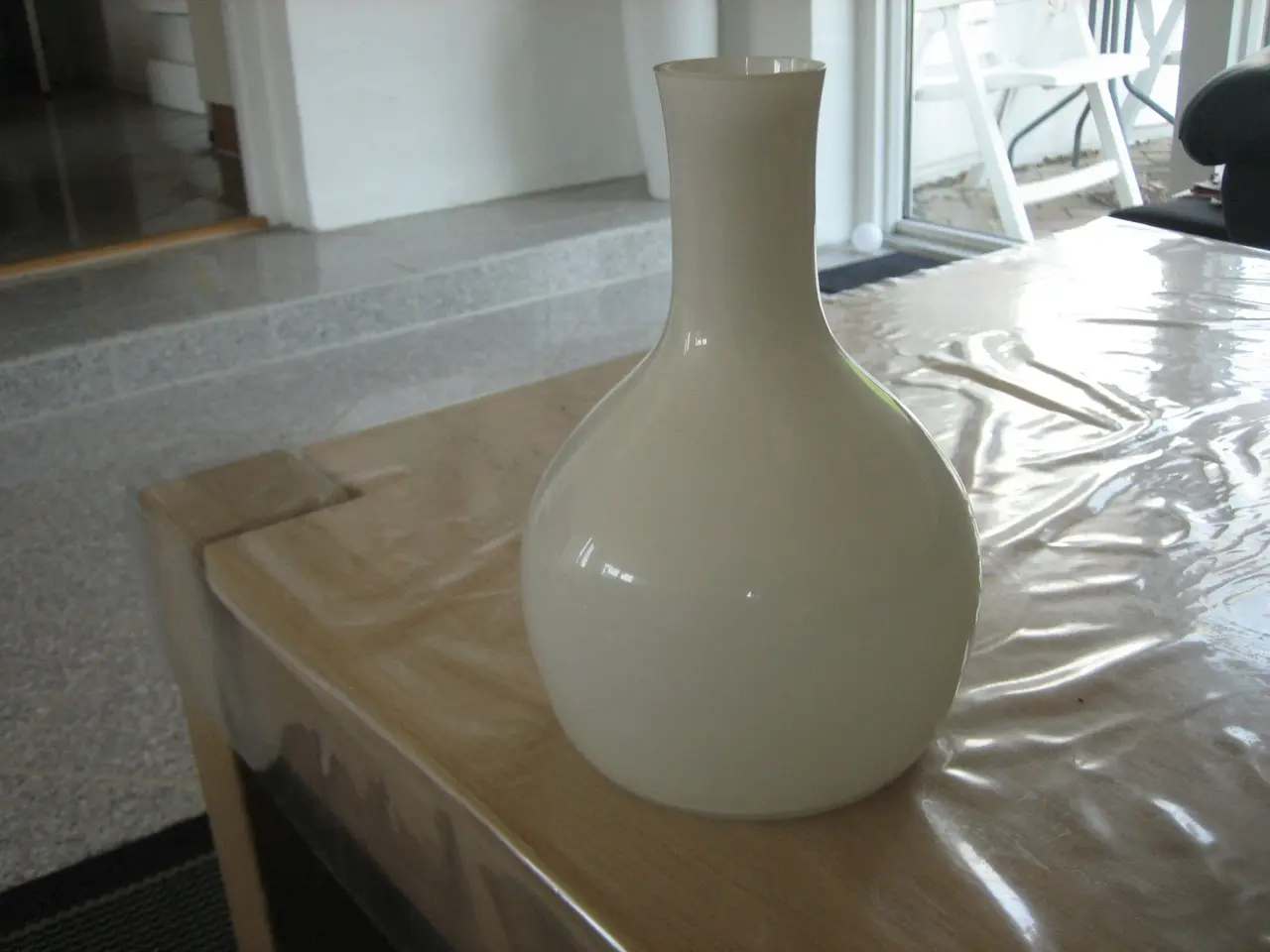 Billede 1 - Glas Vase I Hvid