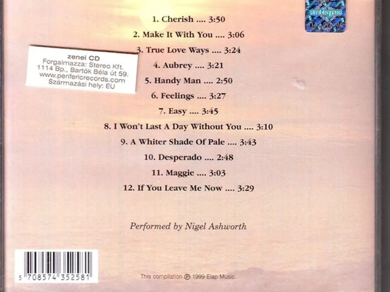 Billede 2 - Nigel Ashworth – Flute Love Songs – CD