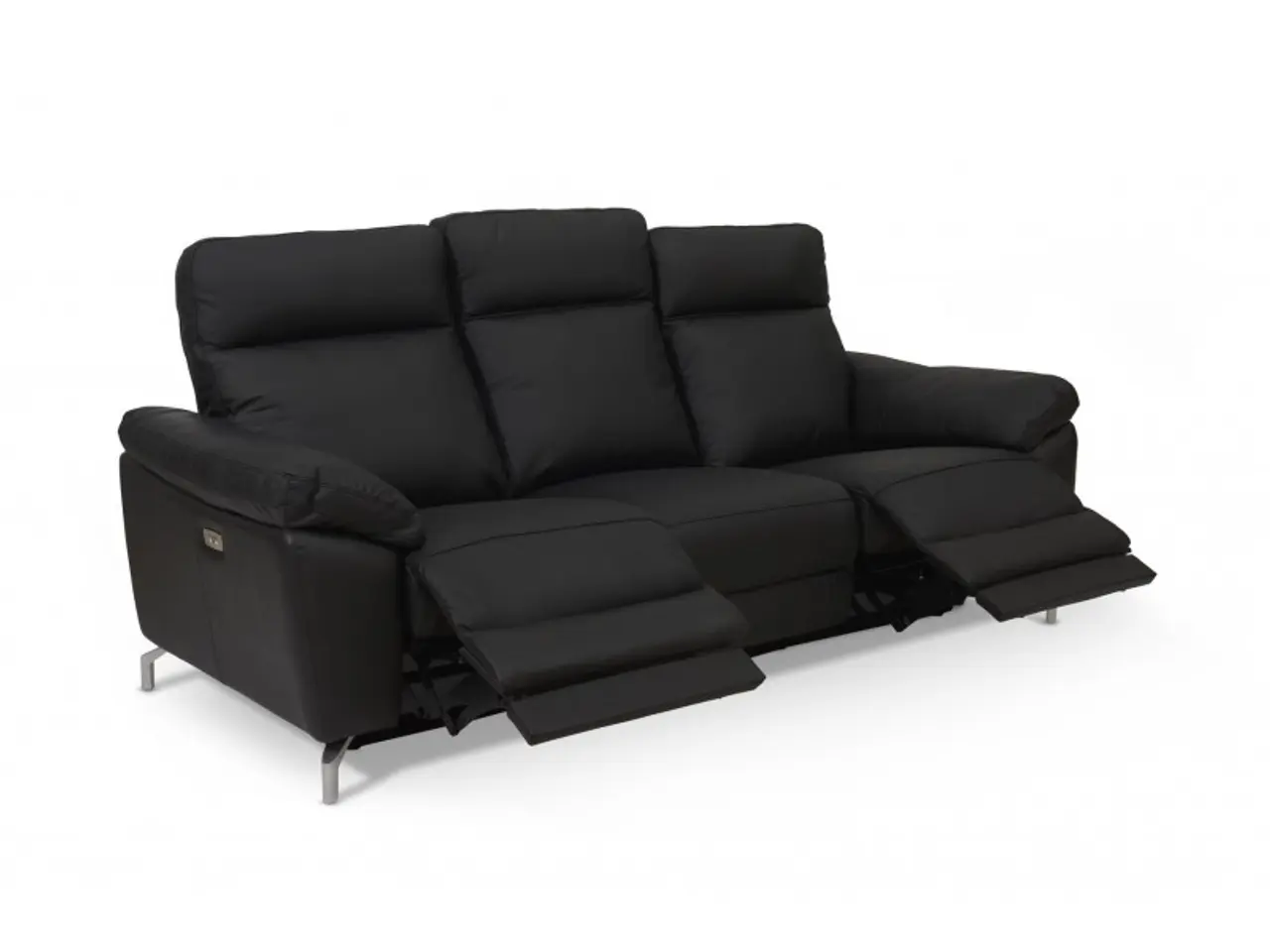 Billede 2 - Selesta Recliner 3 pers. lædersofa sort