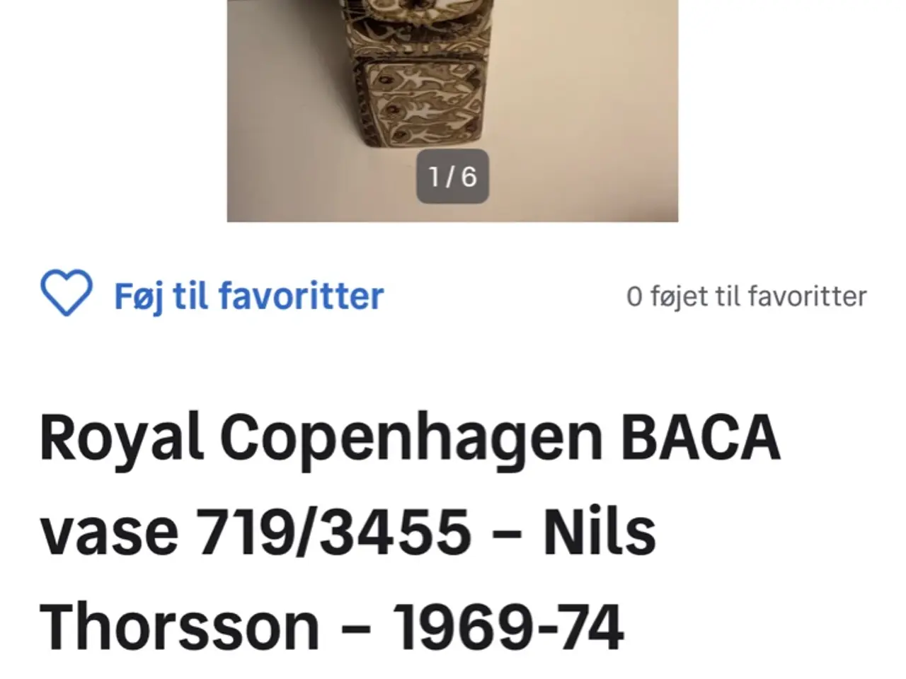 Billede 1 - Billedet viser en firkantet Royal Copenhagen