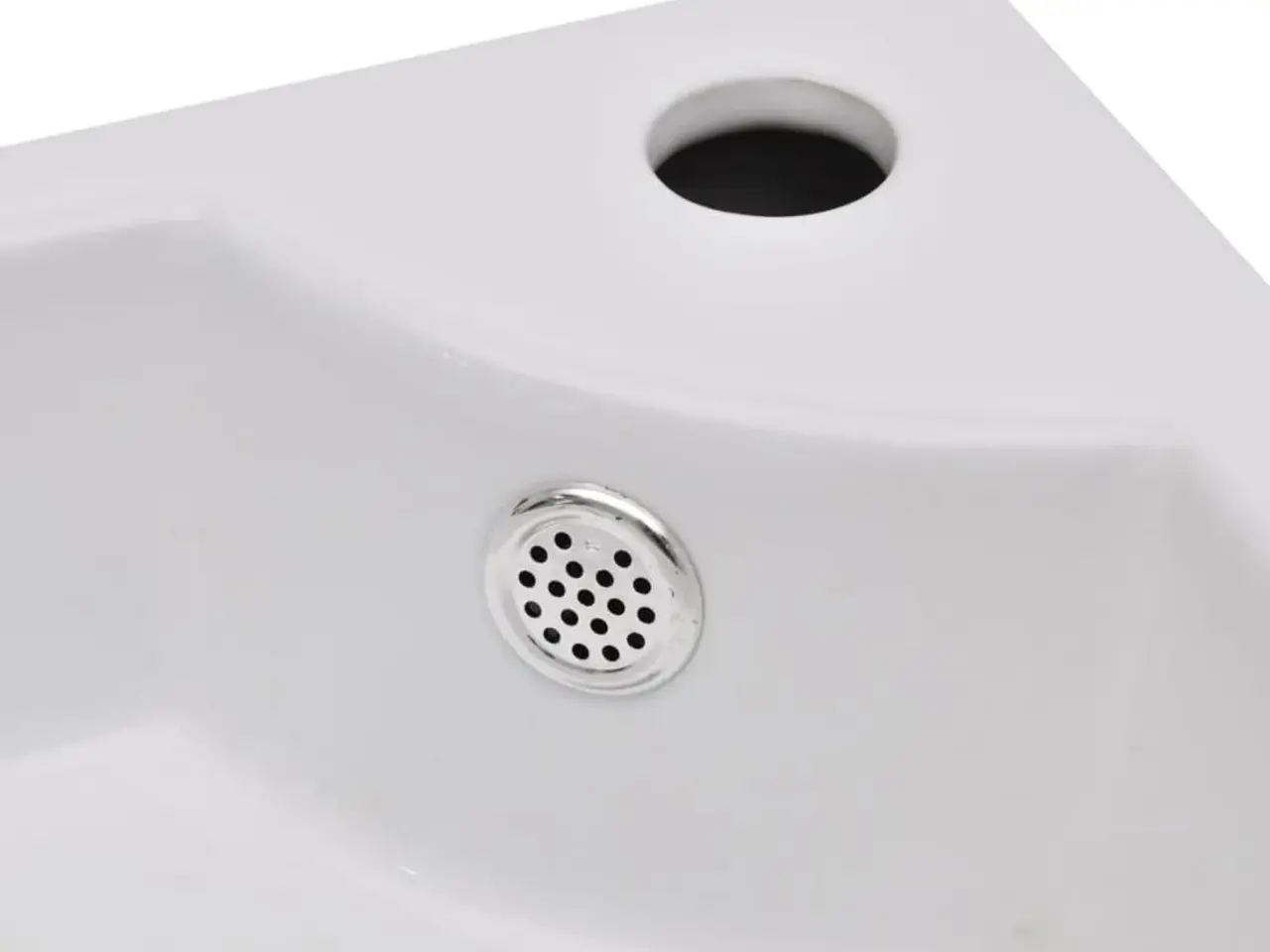 Billede 5 - Hjørnevask i keramik med overløb 45 × 32 × 12,5 cm - hvid