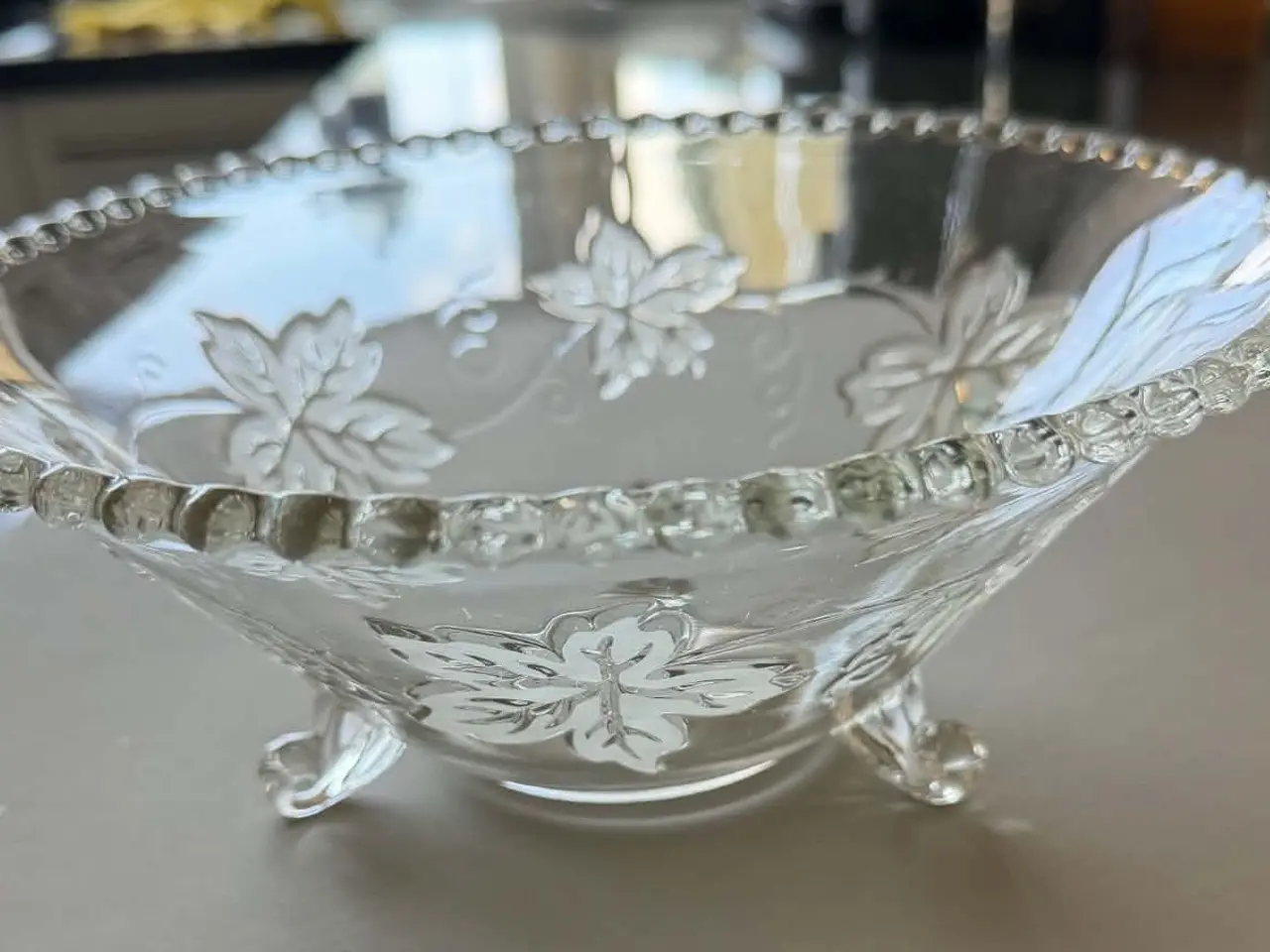 Billede 1 - Elegant Smuk vintage glasskål (21,5 cm)